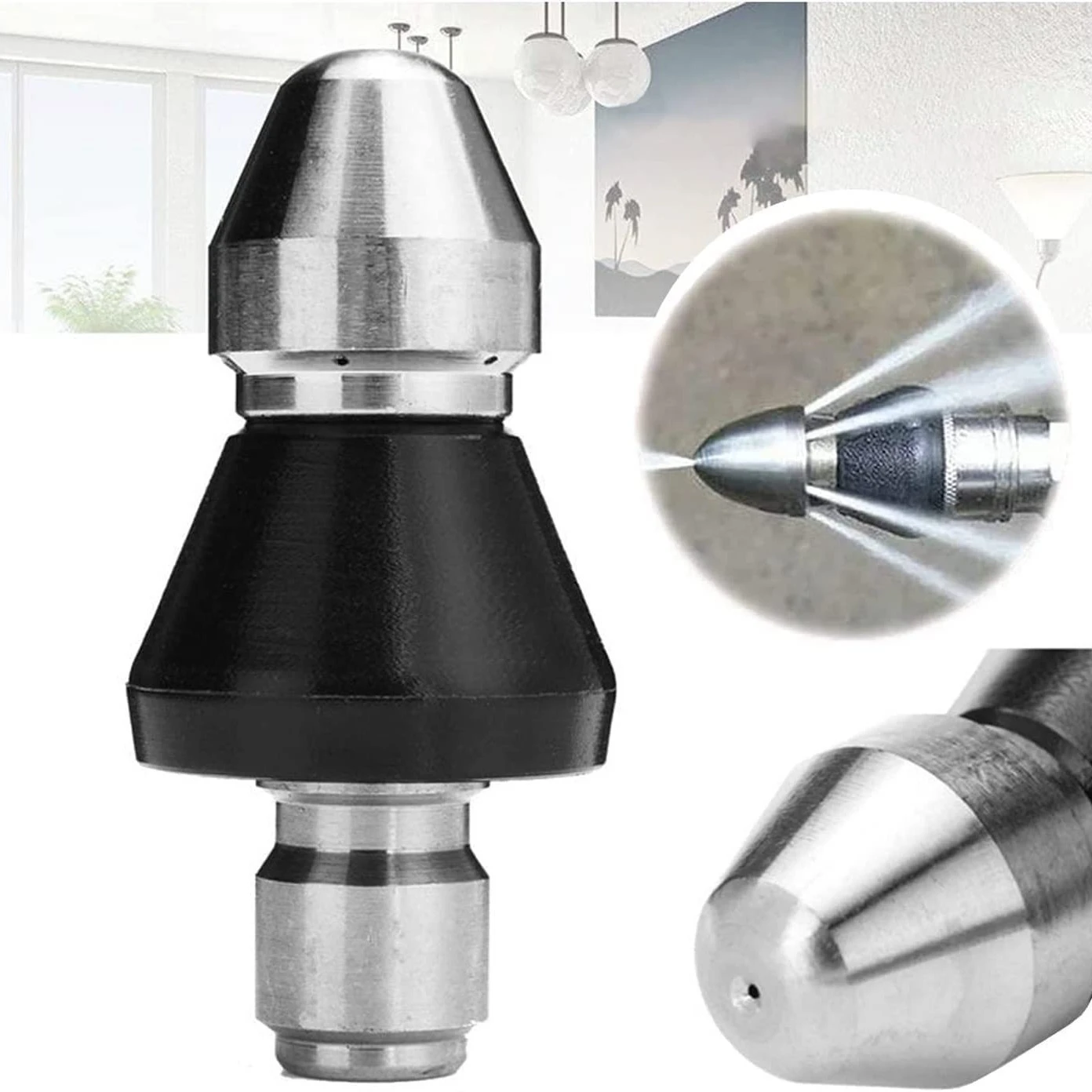 Cleaning machine high-pressure bullet nozzle municipal sewage pointed pipe dredging cleaning nozzle