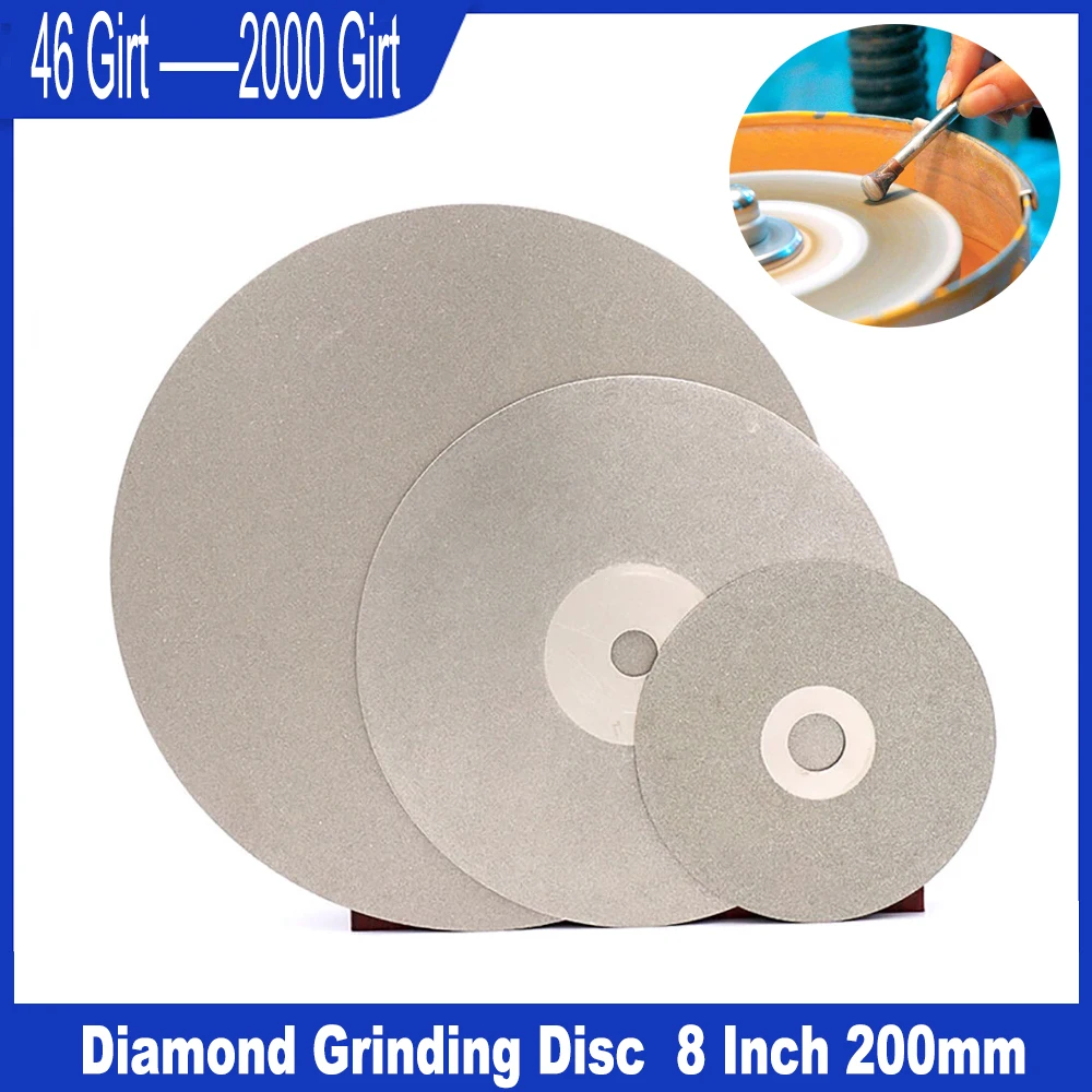 

1pcs 8 Inch 200mm Diamond Grinding Disc Coated Flat Lap Wheel Polishing Wheels Jewelry Grinding Polished Disc 46-2000 Grit