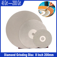 1pcs 8 Inch 200mm Diamond Grinding Disc Coated Flat Lap Wheel Polishing Wheels Jewelry Grinding Polished Disc 46-2000 Grit