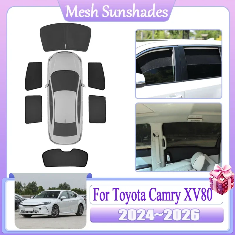 

Автомобильный магнитный солнцезащитный козырек для Toyota Camry XV80 2024 2025 2026, сетчатый солнцезащитный козырек с защитой от УФ-излучения, теплоизоляционные автомобильные чехлы, аксессуары