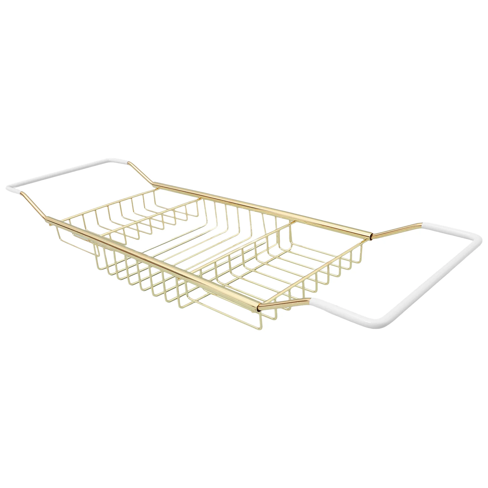 Golden Adjustable Stretchable Anti Slip Bath Tub Rack Portable Telescopic Shower ganizer Stainless Steel Bath Tray For Bathtub