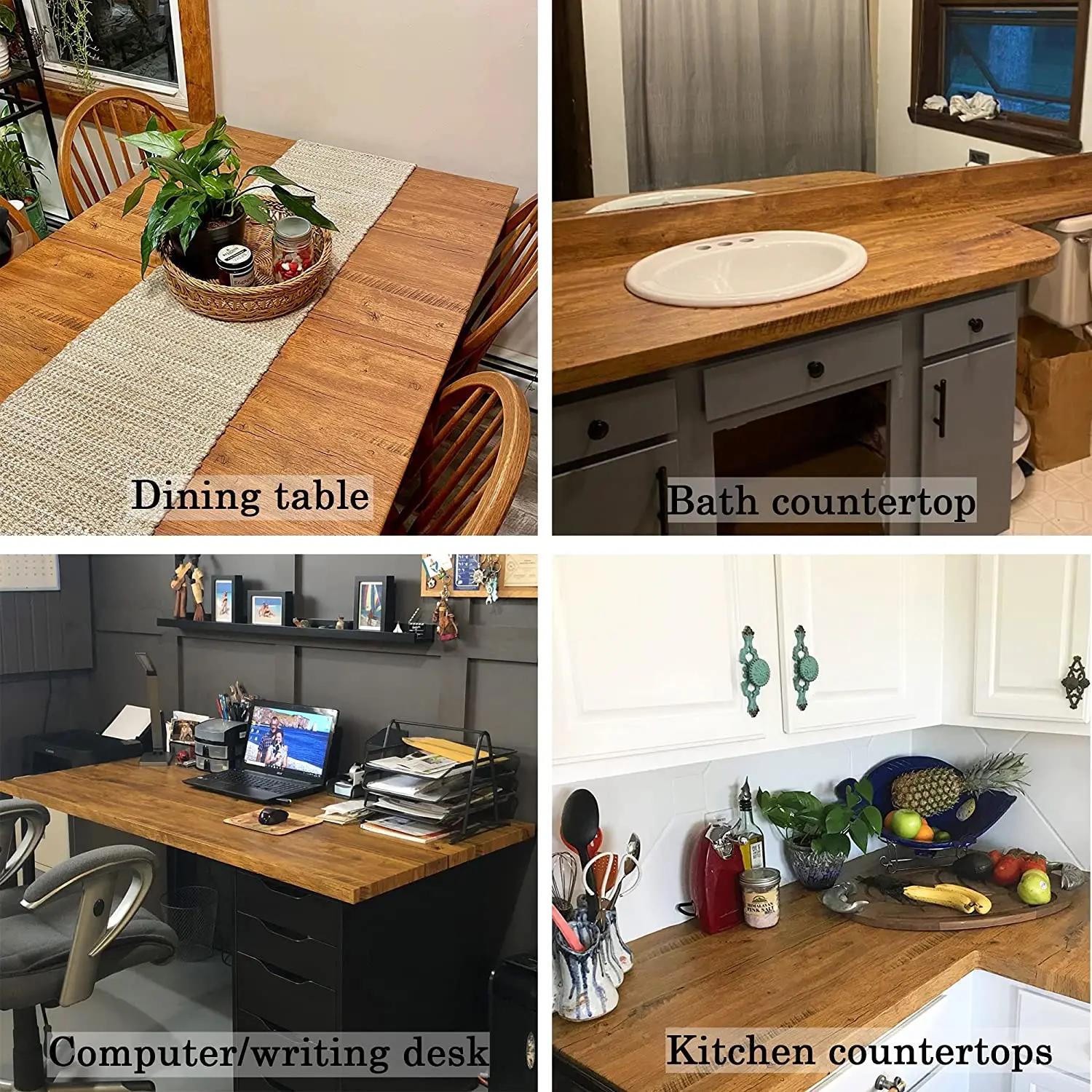 55 cm breite, selbstklebende Vinyl-Tapete mit Holzmaserung – wasserfeste Heimdekor-Aufkleber für Tür, Kleiderschrank, Schrank, Tisch, Möbel – Detail 12