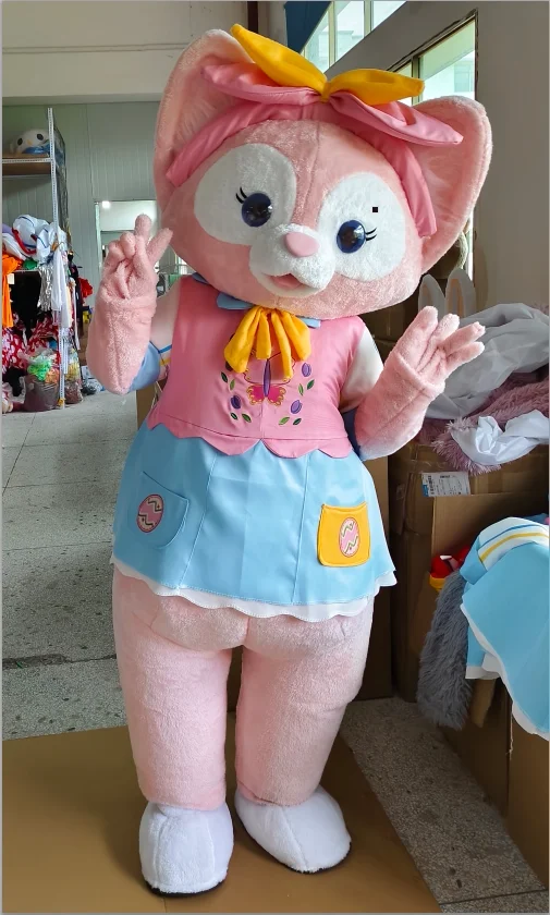 

Potdemiel Linabell Mascot Costume Fox with Cute Dress Adults Walkable Cosplay Outfit for Christmas Stage Performance Prop