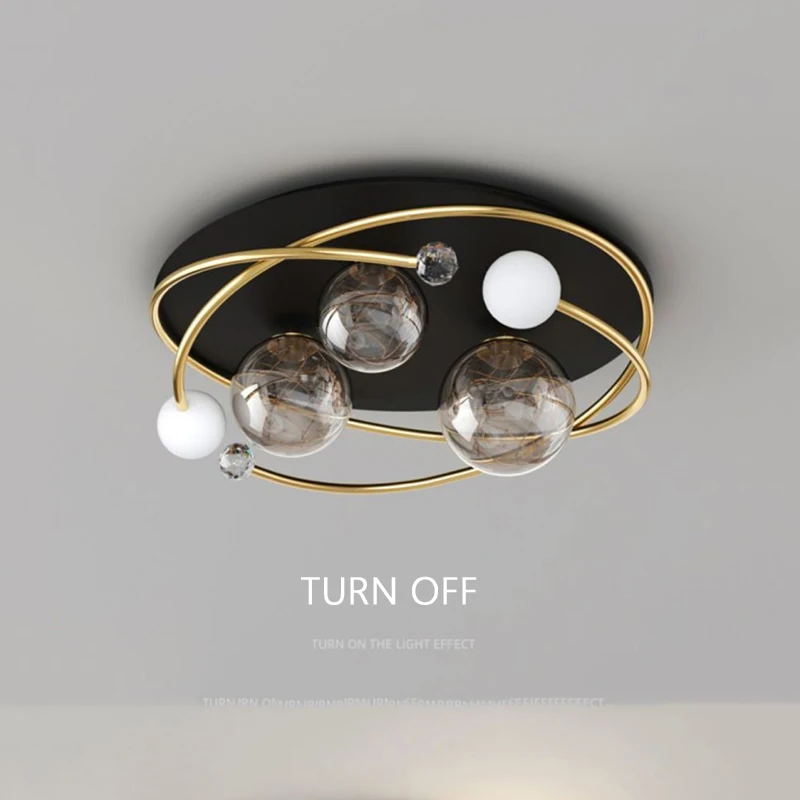 Nordic LED Ceiling Chandeliers Rings Gypsophila Lustre Modern Living Room Ceiling Lights Simple Interior Decoration Lamp