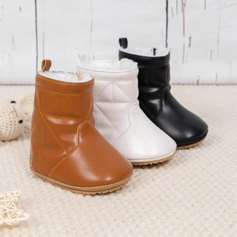 Meckior Newborn baby boots plush winter thick bottom warm socks boots soft bottom comfortable anti-slip boots toddler snow boots