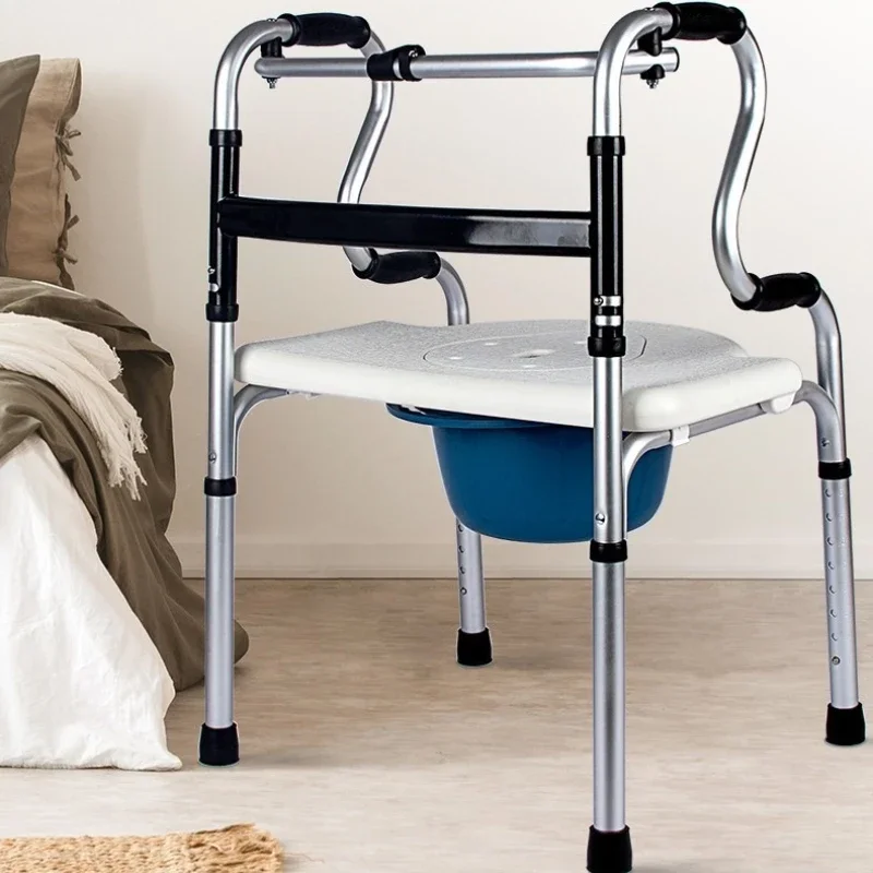 Multi-functional Solid walker aluminum alloy folding toddler walker trolley handrail walker