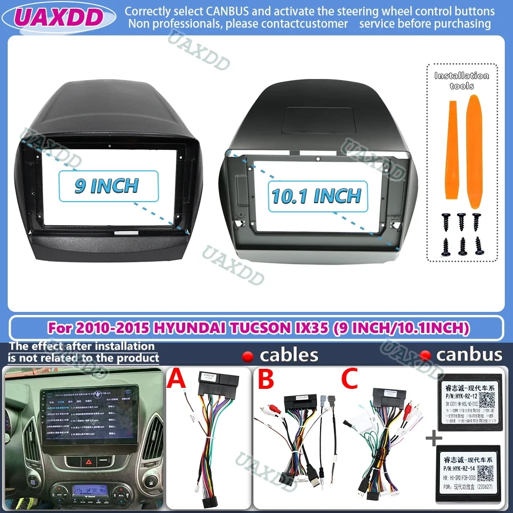 9 10.1 Inch For HYUNDAI TUCSON IX35 2010-2015 Car Radio Android MP5 Player Panel Casing Frame Head Unit Fascia Stereo Dash Cover