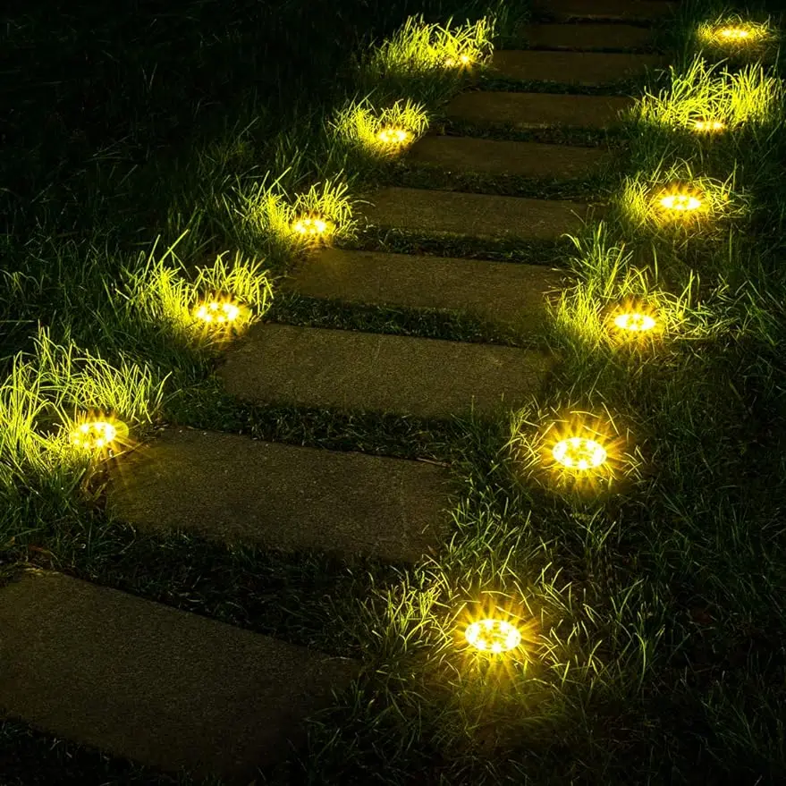 

Solar Outdoor Lights 12 Packs, Solar Garden Lights Outdoor Waterproof Bright Pathway Landscape Lighting Decor for Deck, L