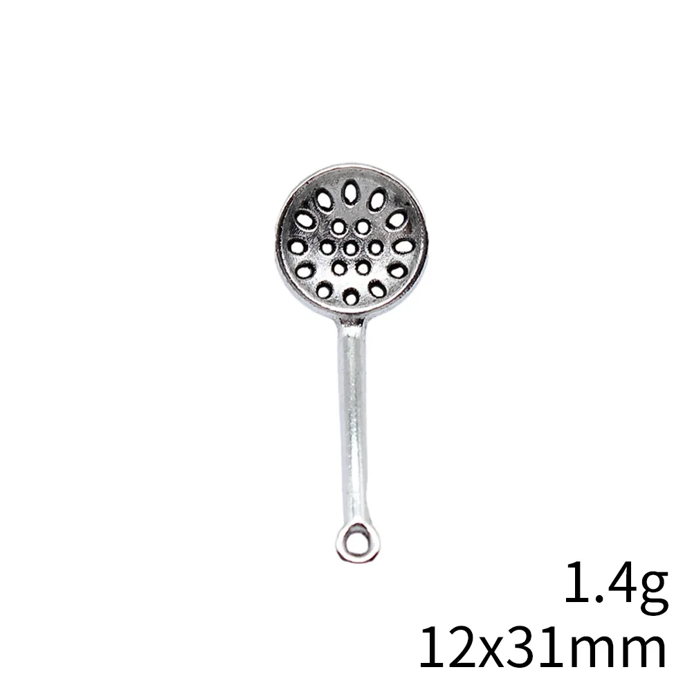 WYSIWYG 20pcs 12x31mm Antique Silver Color Colander Charms Pendant For DIY Jewelry Making Handmade Jewelry Craft Findings