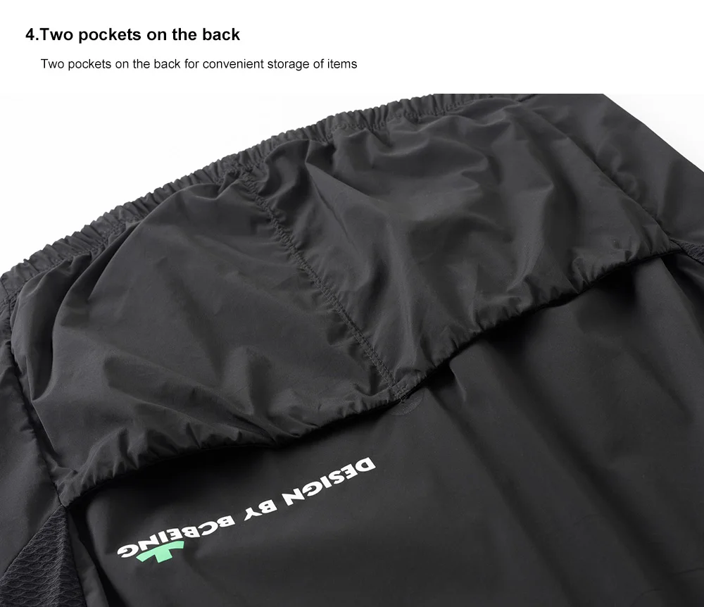 BCBE-ING Radjacke für Herren, leicht, atmungsaktiv, schnelltrocknend, wasserdicht, winddicht, professionelle Fahrradjacke, schmal geschnitten, kurzes Design. – Detail 8