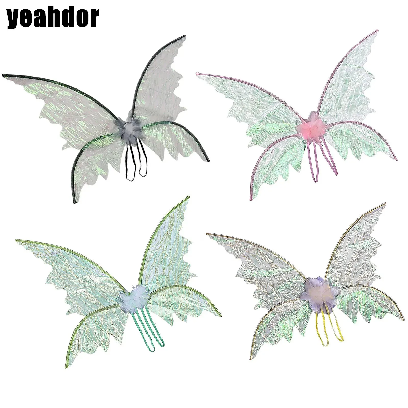 

Festivals Sparkling Elf Wings Butterfly Wings Asymmetrical Elf Fairy Wings with Shoulder Straps Performance Props