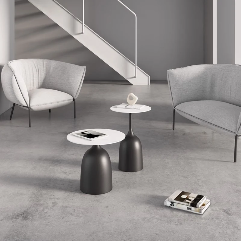 

Round Design Side Table Minimalist Trendy Modern Italian Corner Tables Space Saving Tavolino Da Salotto Living Room Furniture
