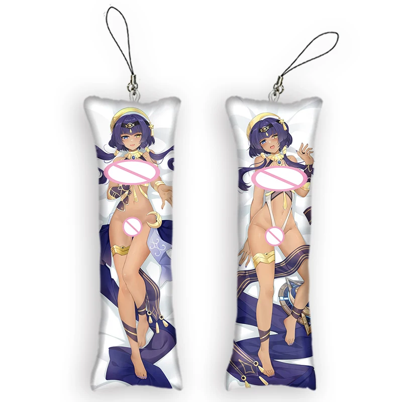 Candace Cosplay Small Pillow Hanging Ornament Genshin Impact Mini Dakimakura Keychain 2-Side Pendants DIY Key Chain Phone Strap