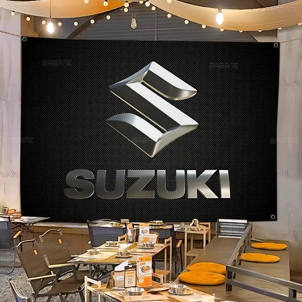 S-Suzuki LOGO  High End Quality Banner Printing Artistic Atmosphere Style Camping Flag