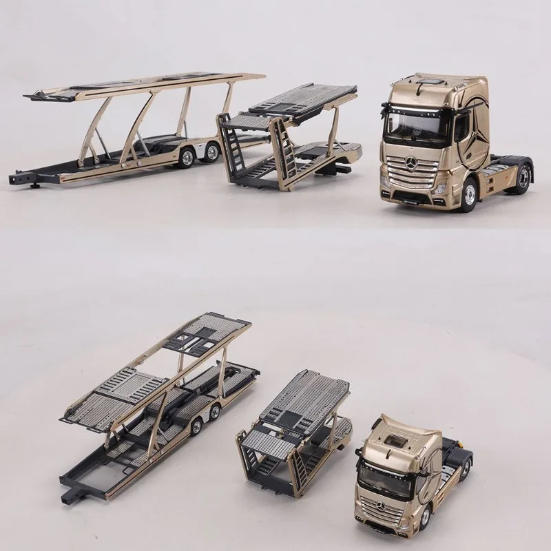 In Stock 1:64 Heavy Truck Trailer Double-Layer Hitch Semi-Trailer Alloy Car Model Die-Cast Static Car Model Creative Decoration