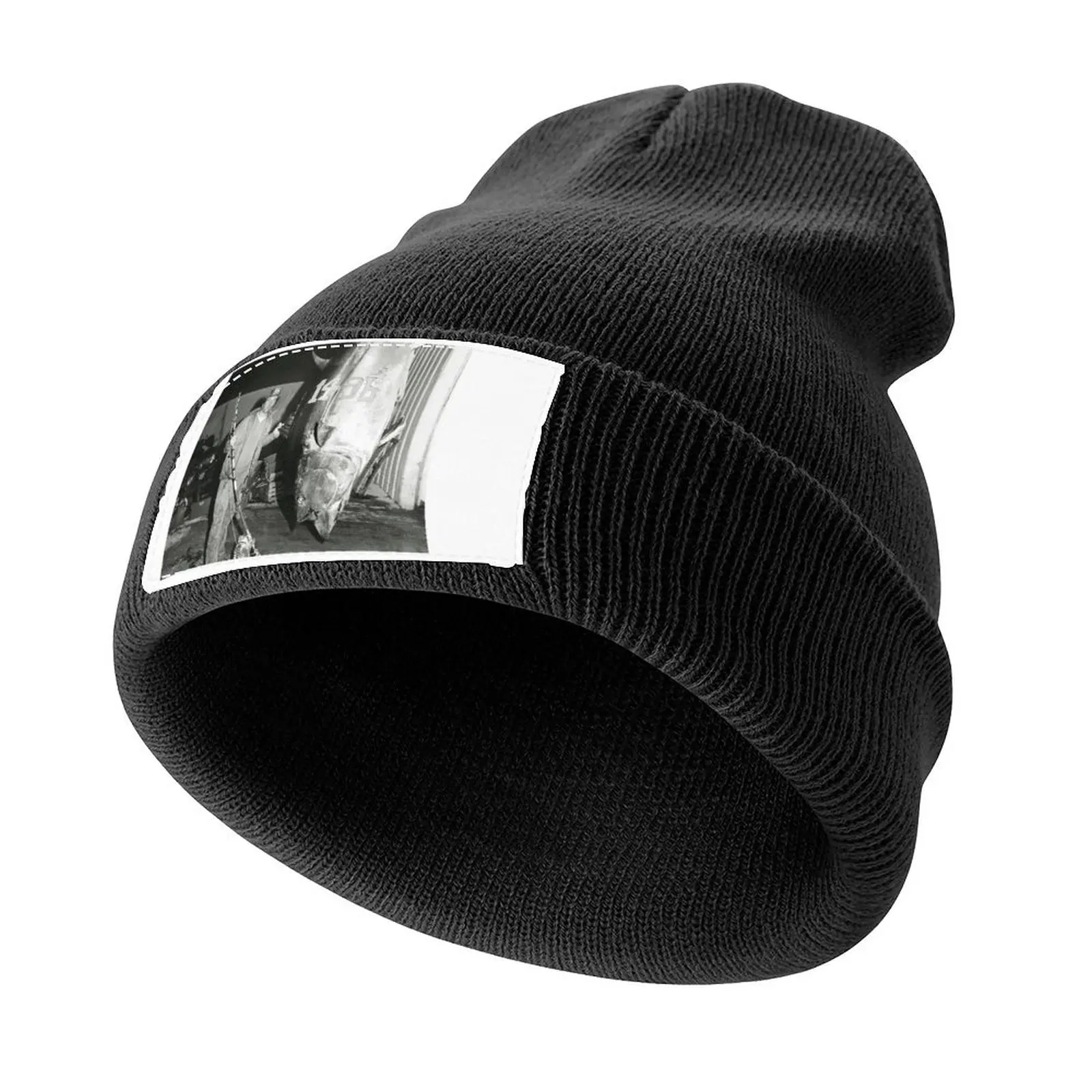 Man with Tuna Knitted Cap Bobble Hat black Woman Hats Men's