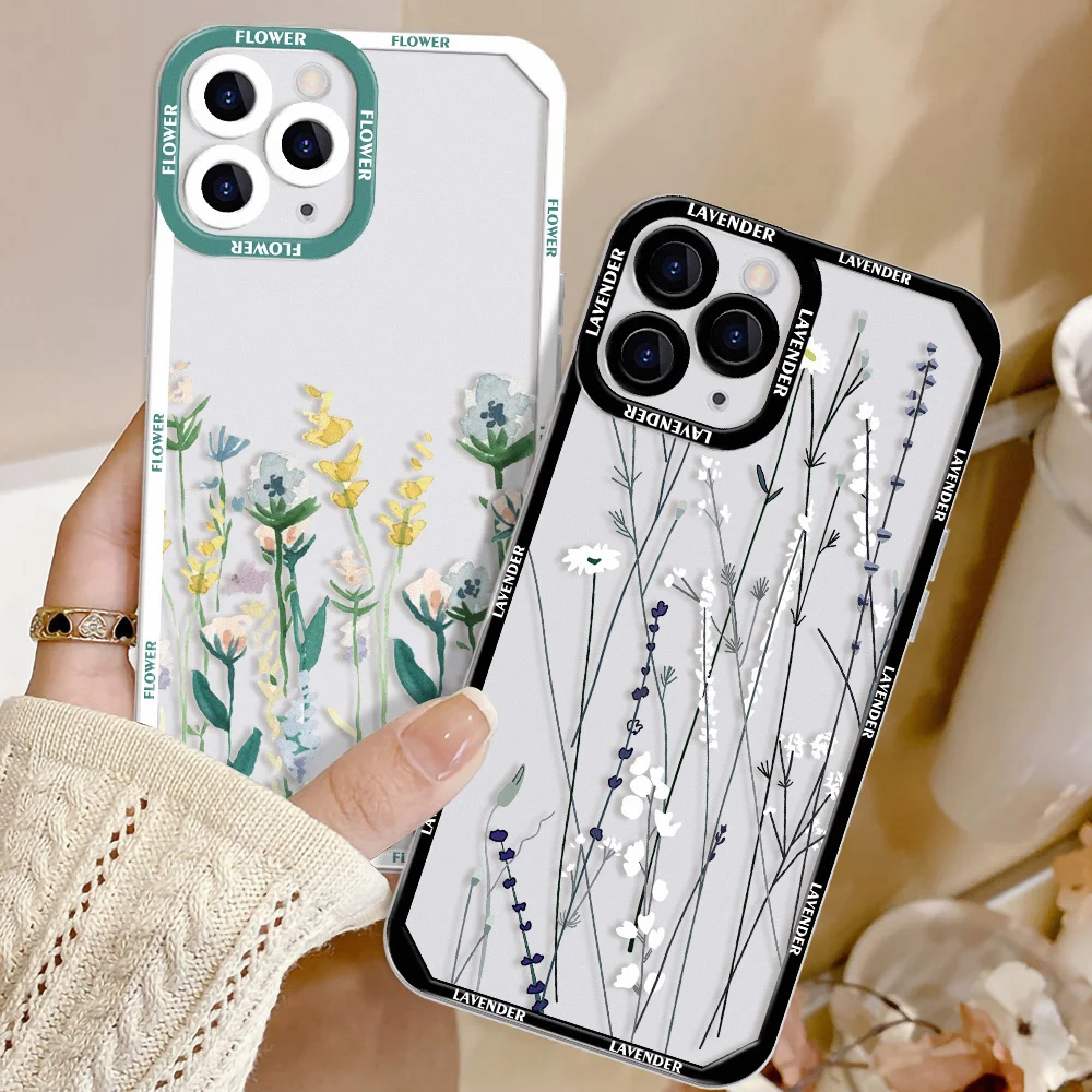 Transparent Flower Phone Case For Vivo Y32 Y91C Y33S Y21 Y21S Y90 Y31 Y53S Y51 Y50 Y30 Y93 Y95 Y19 Y15S Soft Clear Back Cover