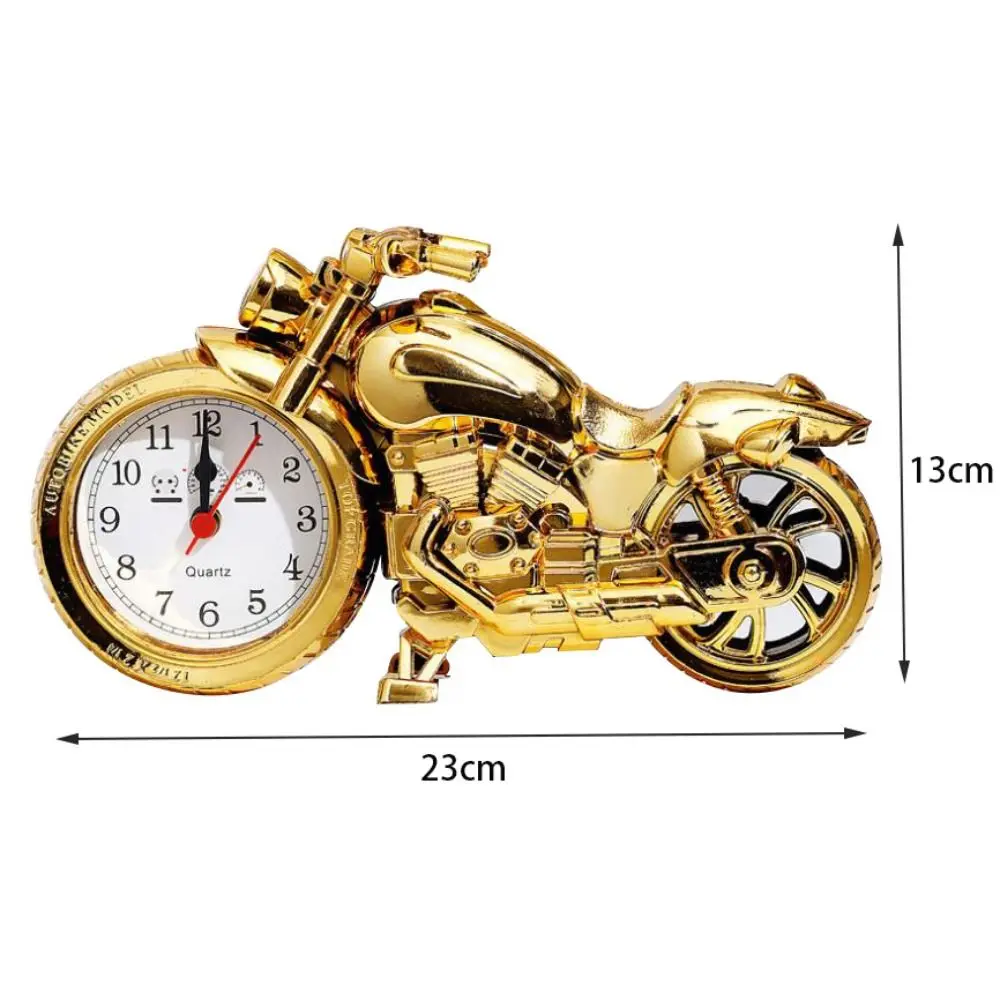 Home Decor Motorcycle Pattern Art Crafts Easy to Use Motorcycle Alarm Clock Motorcycle Model Bedside Clock Desktop Ornament