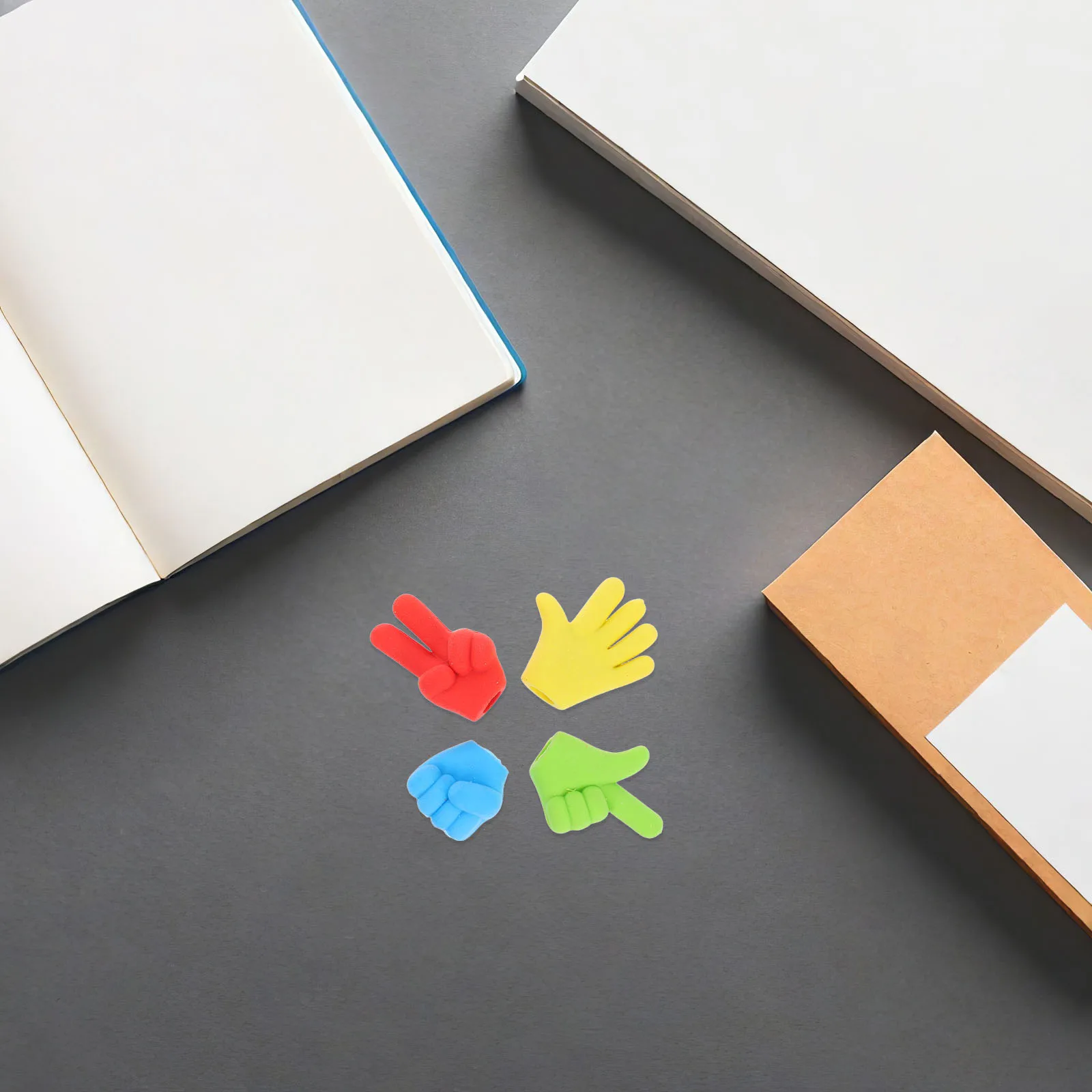 4 pezzi di forbici di pietra gomma di stoffa materiale scolastico cancelleria estetica Kawaii forniture carine per ragazze bambini cibo creativo per bambini