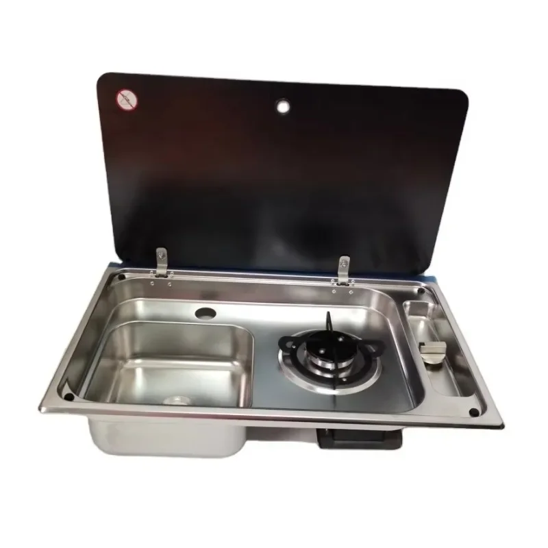 Stainless steel one burner gas stove and sink for Motorhome Boat Yacht kitchen