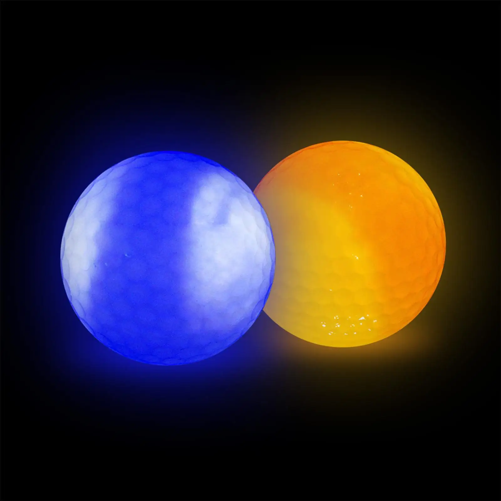 2 Pcs Flashing Luminous Golf Ball LED Night Light Training Practice