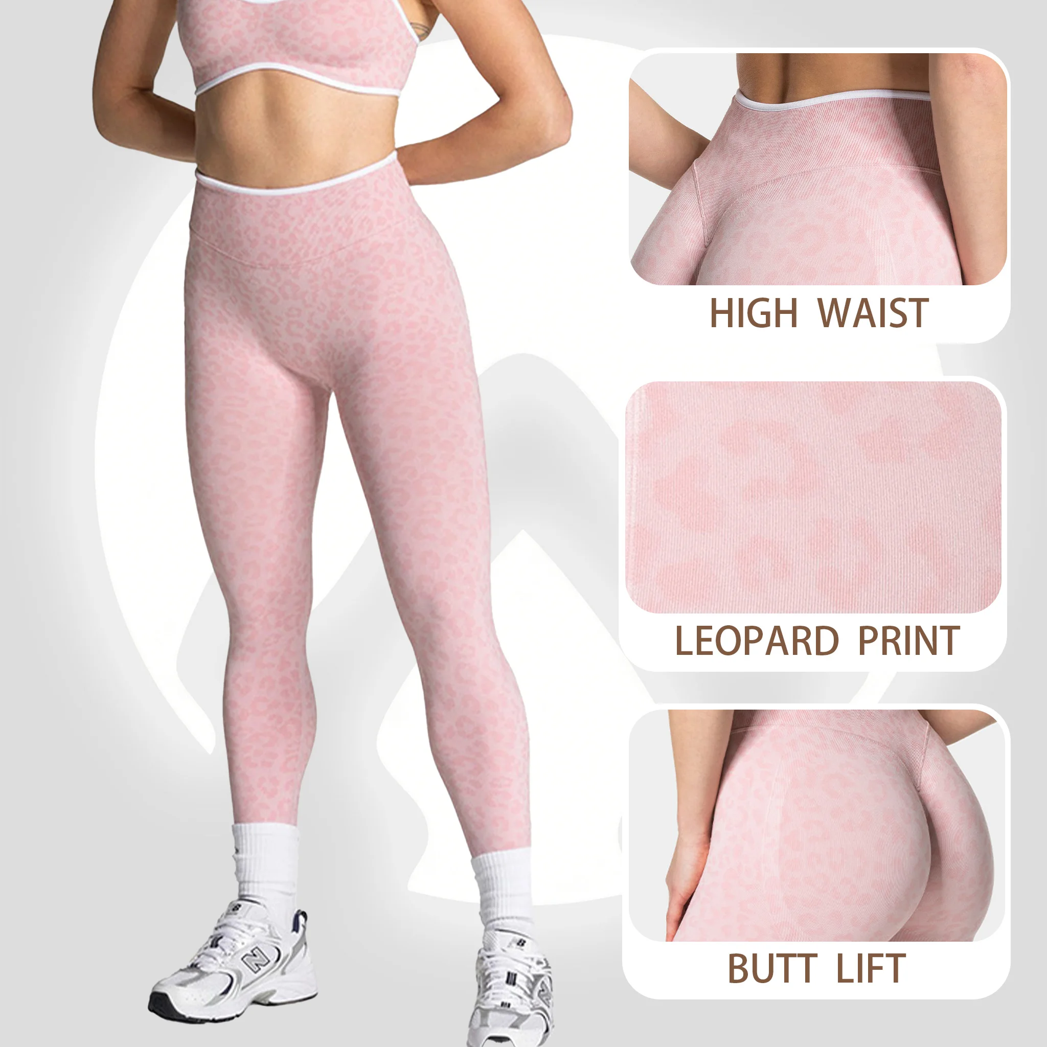 Leopard Print Seamless Yoga Leggings, High-Waist Tummy Control Butt Lifting for Outdoor Fitness, Workout & Training Activities