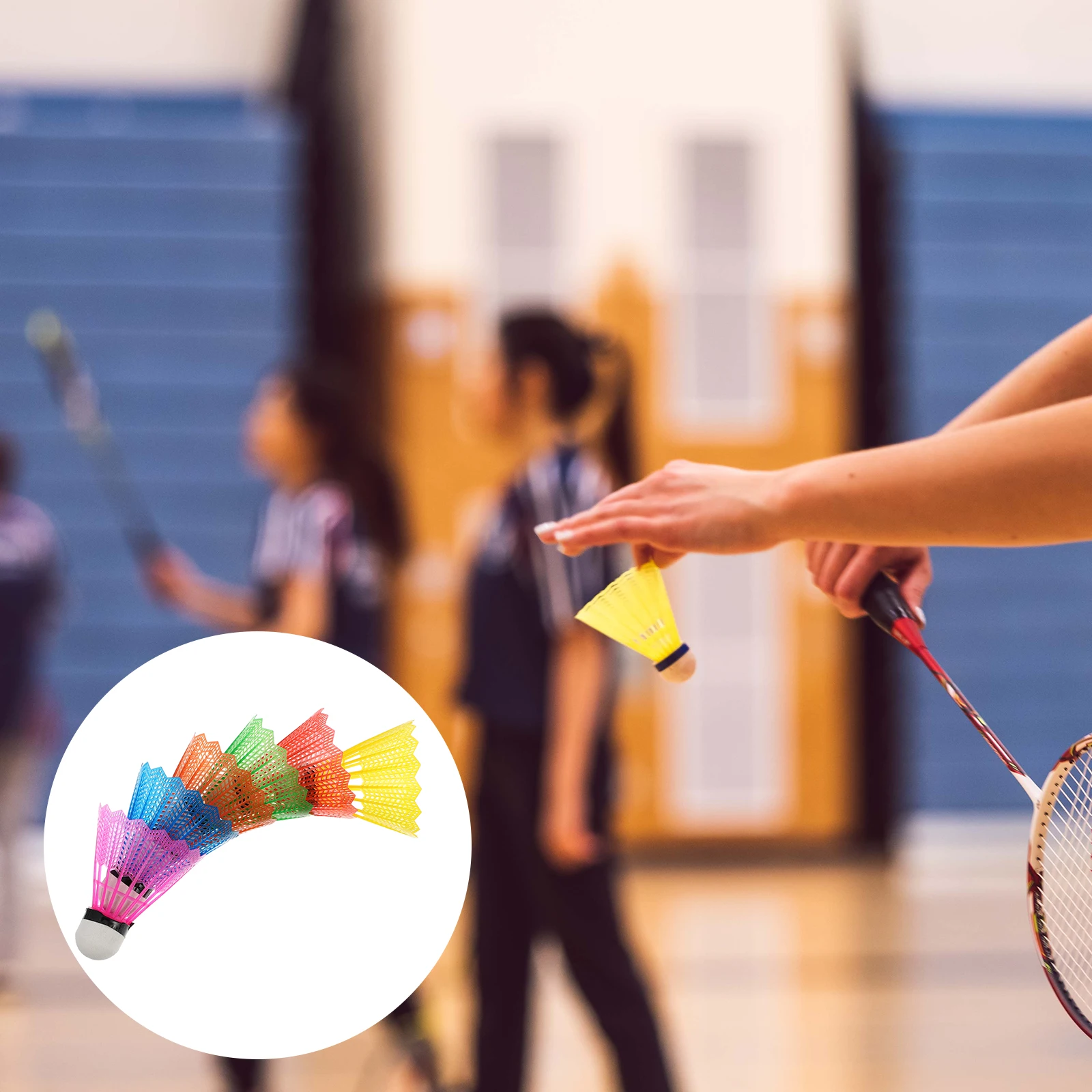 

18Pcs Colorful Transparent Buckets Plastic Badminton Shuttlecocks Foam Shuttlecock Good Elasticity For Home Family Training