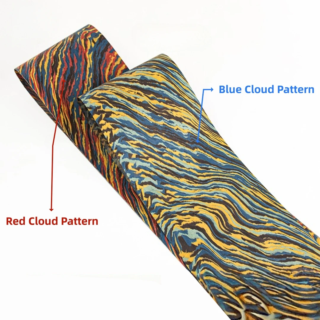 30x250cm Red Blue Cloud Pattern Wood Veneer for Guitar Piano Home Decoration Furniture Inlay Wall Panels And Crafts