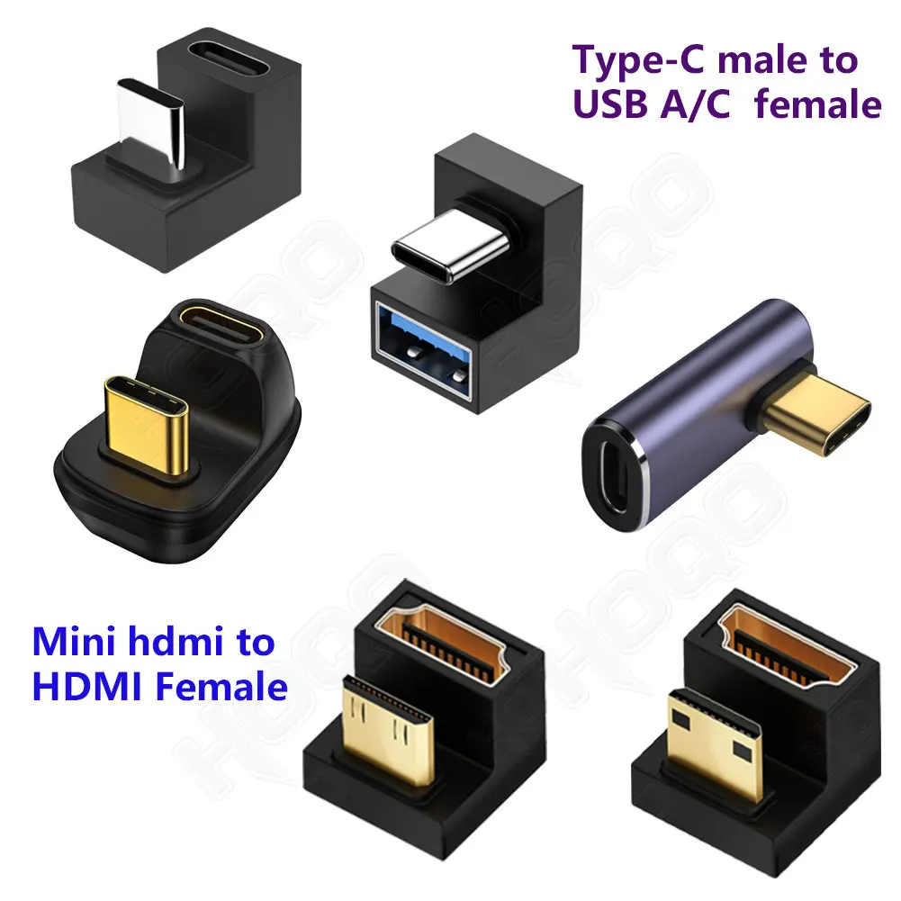 USB- C &HDMI-Compatible U-shaped Adapter For stab Portable monitor Z16P fits p16k. 360 Degree Mini HDMI Male to HDMI Converter