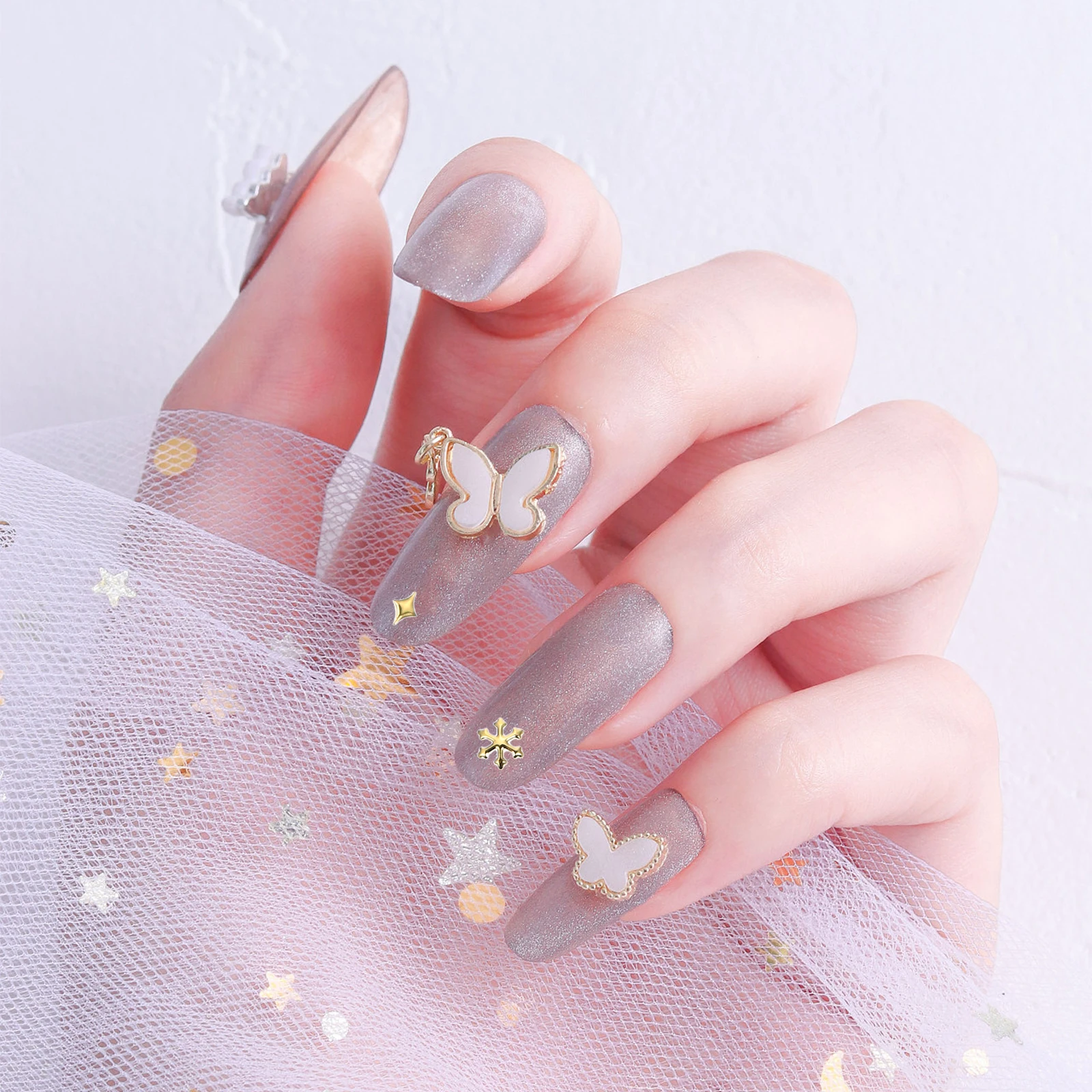 

6 Boxes Delicate Nail Adorn Accessories Set Shaped Decals Mini Decoration Holiday Stickers