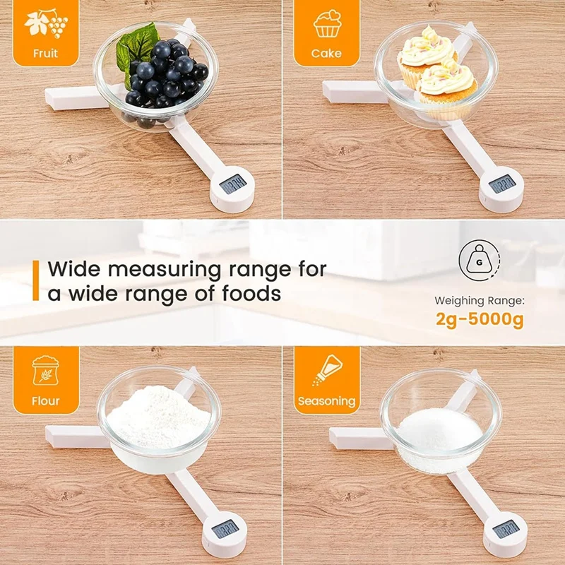 1 Piece High Precision Folding Food Scale, Digital Kitchen Scale White ABS Food Scale For Measuring Healthy Intake