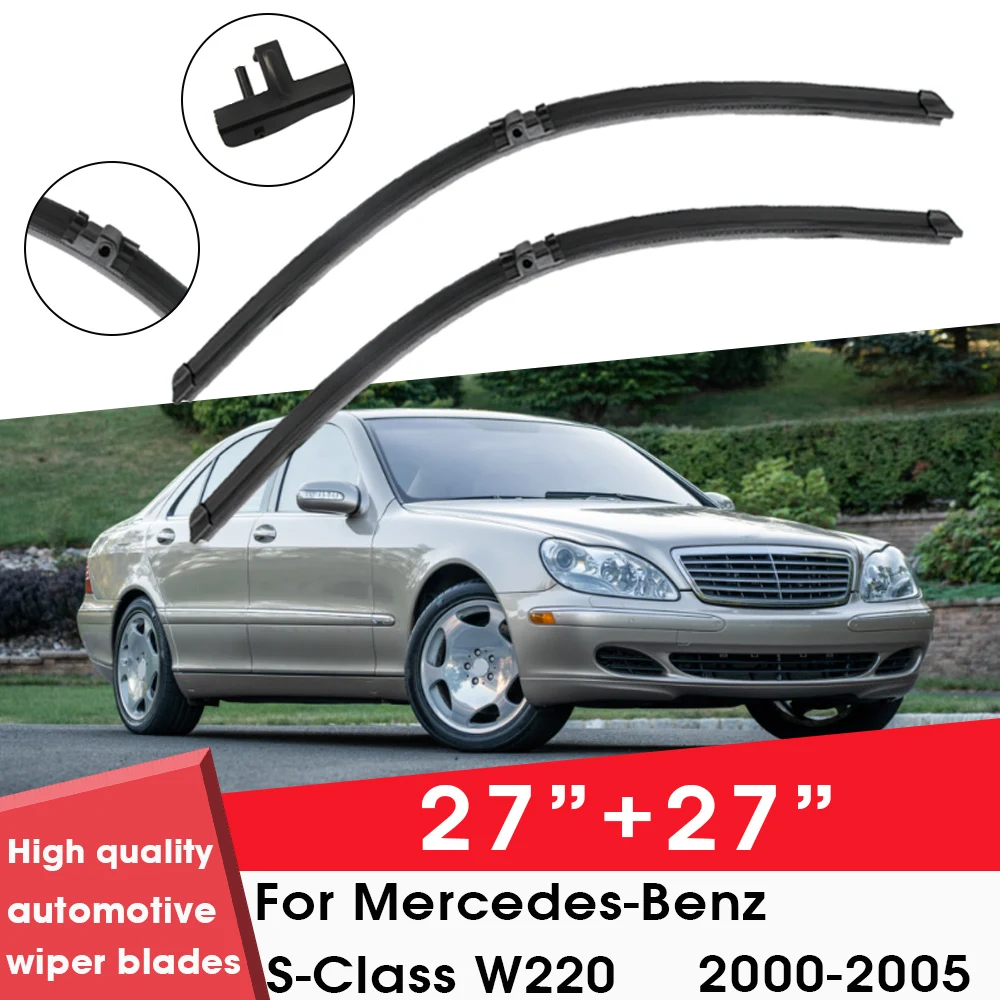 

Car Wiper Blade For Mercedes-Benz S-Class W220 2000-2005 27"+ 27" Windshield Windscreen Clean Naturl Rubber Car Accessories