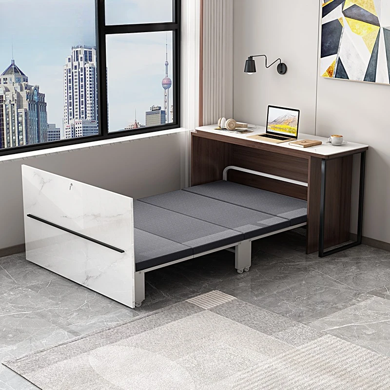 

Modern light luxury folding bed office lunch break telescopic bed integrated desk invisible hidden bed 8CH18