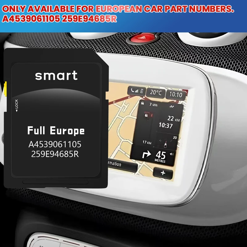 2023/2024 UK&EU UPDATE MAP FOR SMART 453 COOL & MEDIA NAVIGATION SD CARD