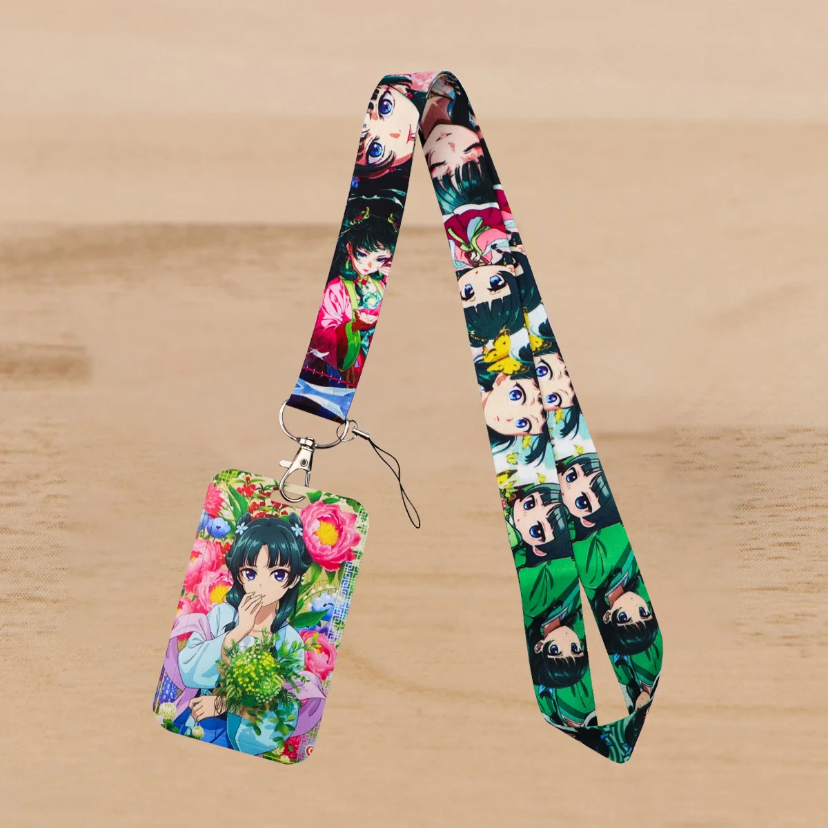Anime Girl Lanyard Card Holder Neck Strap for Key ID Card Phone Straps Badge Holder Keyrings Cosplay Accessories Gifts