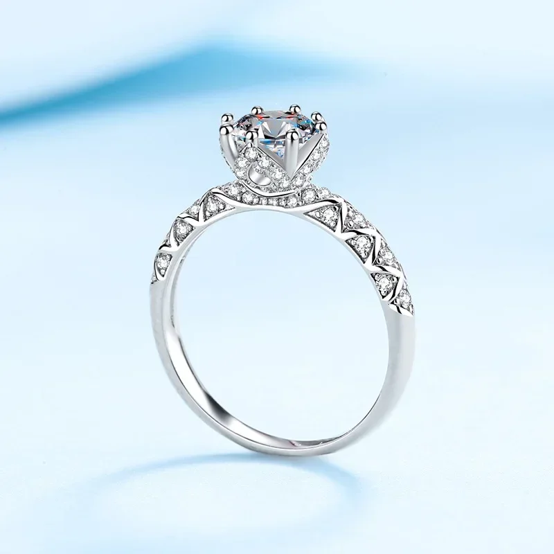 

Designer Jewelry Vine Entanglement 18K White Gold VVS1 D Color 1CT Moissanite Diamond Good Quality Romantic Womens Wedding Ring