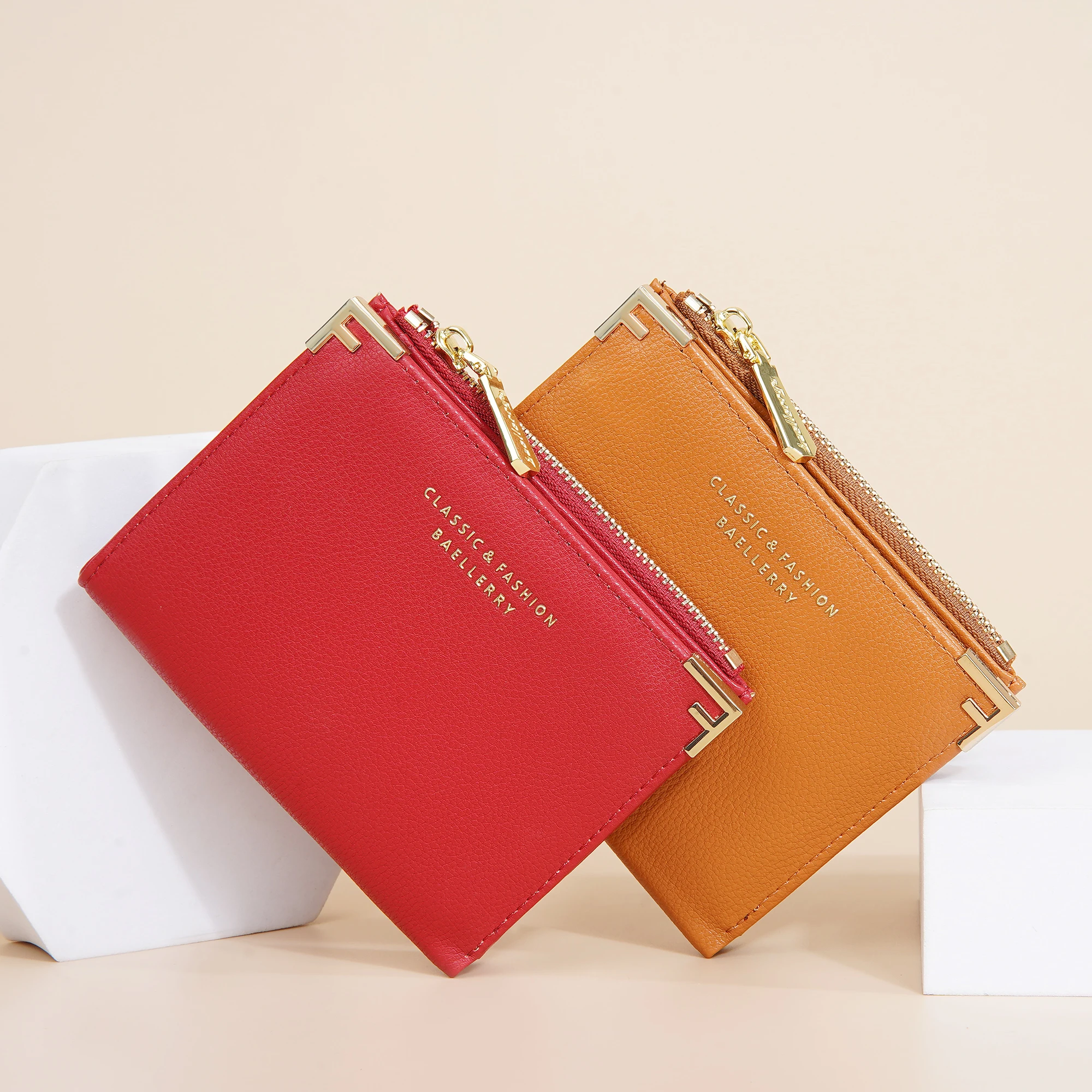 المرأة محفظة صغيرة موضة فاخرة العلامة التجارية محفظة جلدية السيدات حافظة للبطاقات للنساء مخلب الإناث محفظة المال كليب المحفظة #1