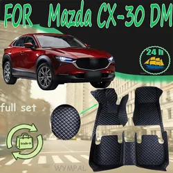 Car Floor Mats For Mazda CX-30 DM 2020 2021 2022 2023 CX30 CX 30 Waterproof Durable Carpet Leather Mat Full Set Car Accessories