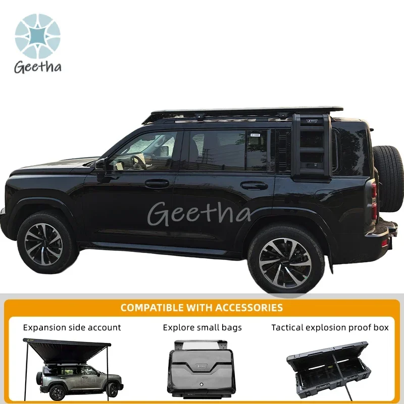 

Multi-functional Aluminium Offroad Car Roof Rack with Rear Ladder Jeep Wrangler JK Roofrack Top Luggage Carrier
