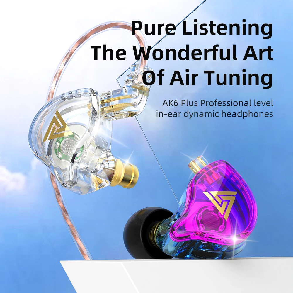 QKZ AK6 PLUS HiFi Earphone Noise Cancelling Headset Music Monitor Sport Earbuds In Ear Dynamic Wired Headphones with Microphone