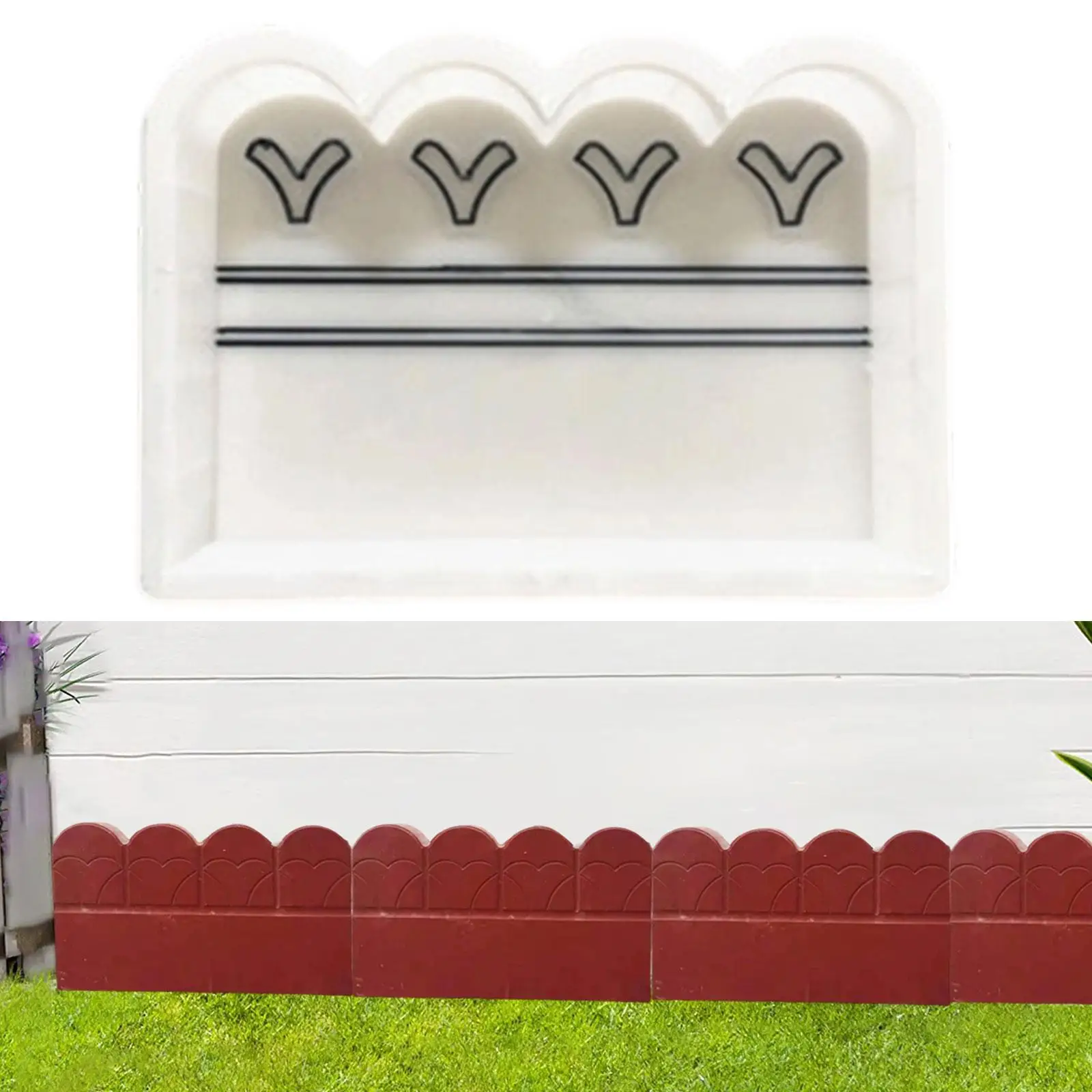 Decorative Garden Edging Border Mould PP Flowerbed Curbstone Tool for Useful to Decorate Gardens
