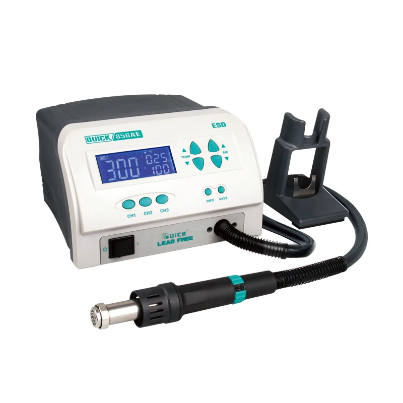 1300W hot air gun Quick Intelligent hot air soldering gunQUICK 856AE rework station with brushless fan low noise