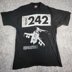 Front 242 T-Shirt Helicopter OPOHTA!-VINTAGE -RARE-ORIGNAL-BLACK-XL