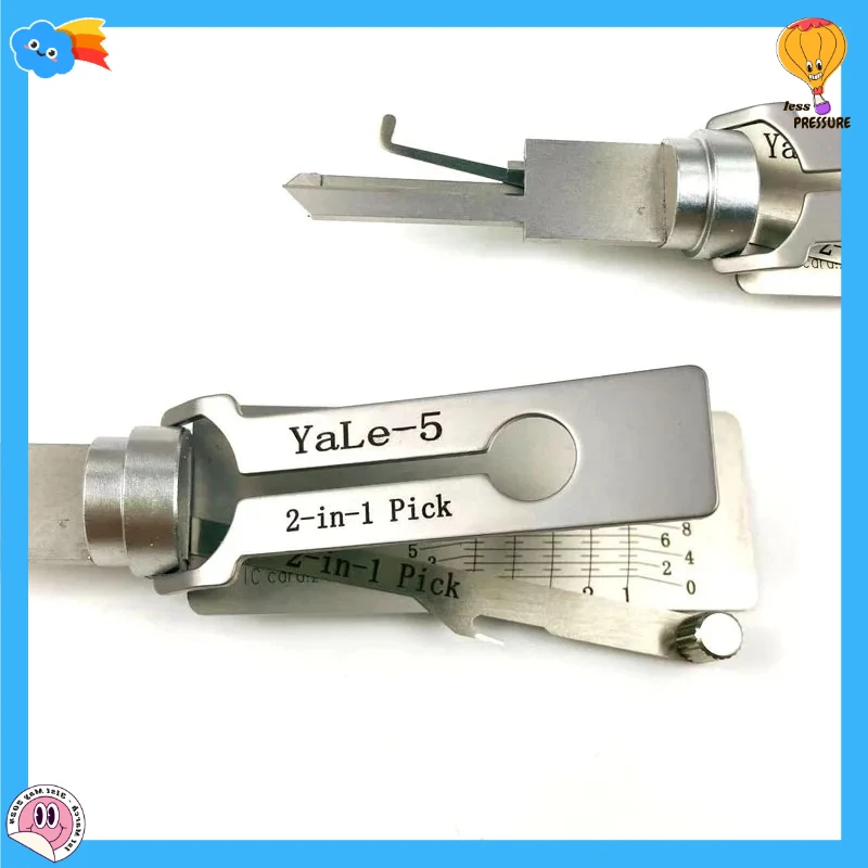 Yale-6 Yale-5 CISA-5 Lishi 2 في 1 لقفل الأسطوانة لإيطاليا CISA1198 وEuro Yale244 UK Yale-5 PIN Keyway Lock Picking Kit #6
