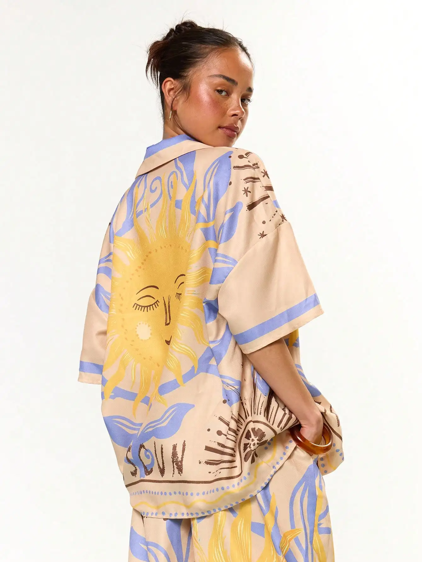 

Рубашка с коротким рукавом и принтом в стиле солнечных батарей, на пуговицах, для пляжного отдыха, повседневная, летняя