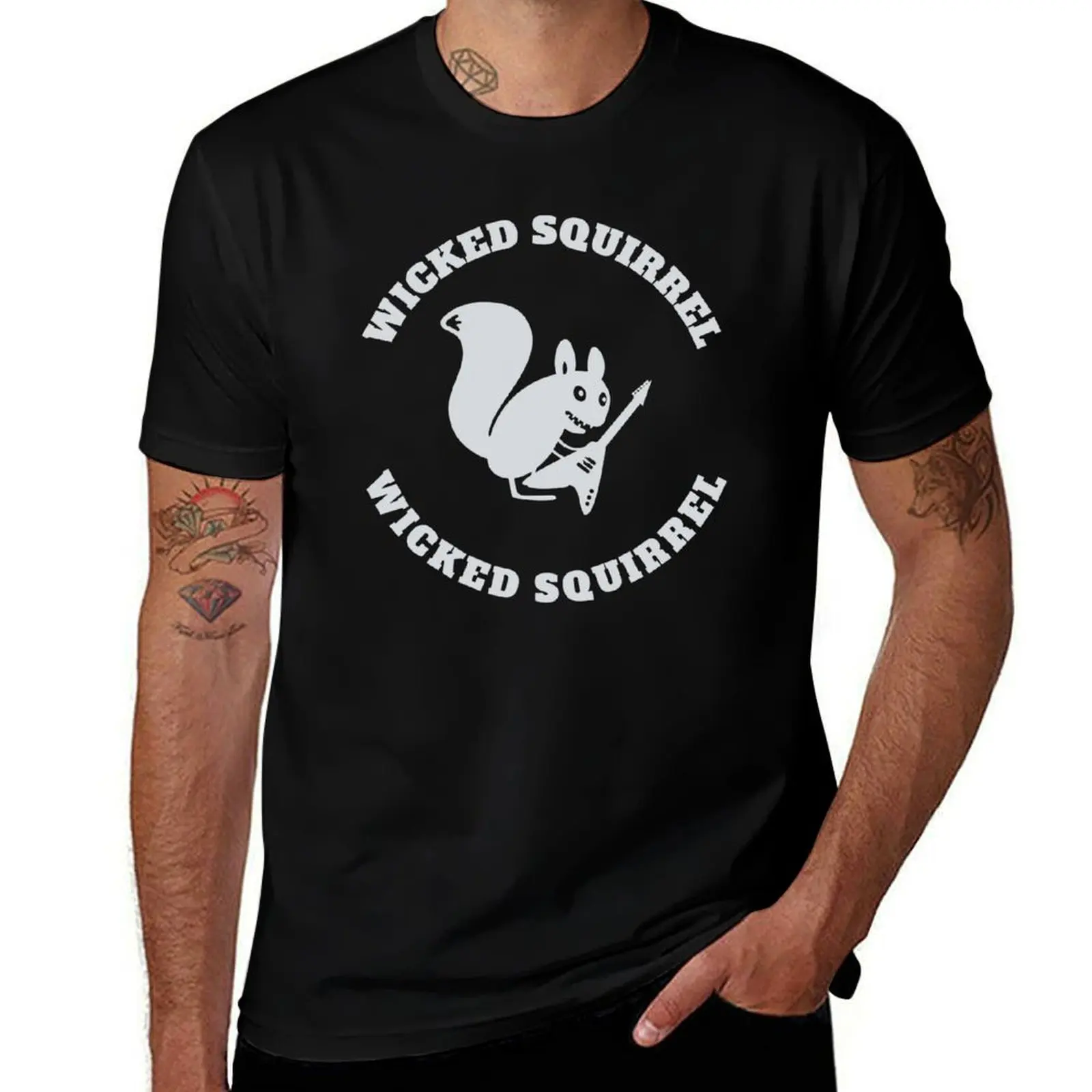 

Wicked Squirrel Chrome Logo T-Shirt vintage anime shirt sweat luxury t-shirt vintage clothes mens funny t shirts