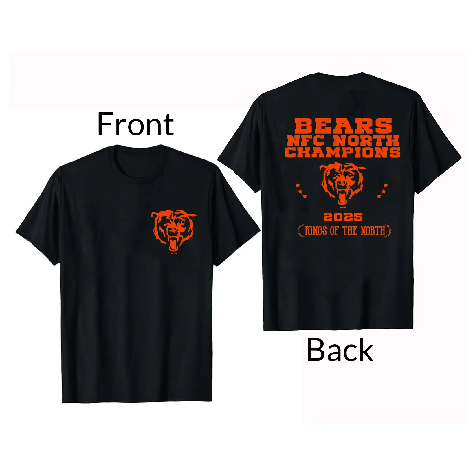 Unisex KINGS OF THE NORTH Football Bear Pride Graphic Tee, 100% Cotton Football Lover Shirt, Team Fan Gift Merch