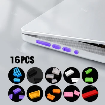 Bouchon Anti-poussière universel en Silicone pour ordinateur portable, 16 pièces, bouchon Anti-poussière pour ordinateur portable, Interface d'ordinateur Usb, couvercle étanche