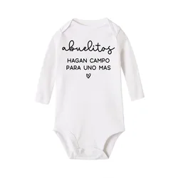 Grandparents Make Room for One More Infant Long Sleeves Romper Baby Announcement Newborn Bodysuit Pregnancy Reveal Clothes