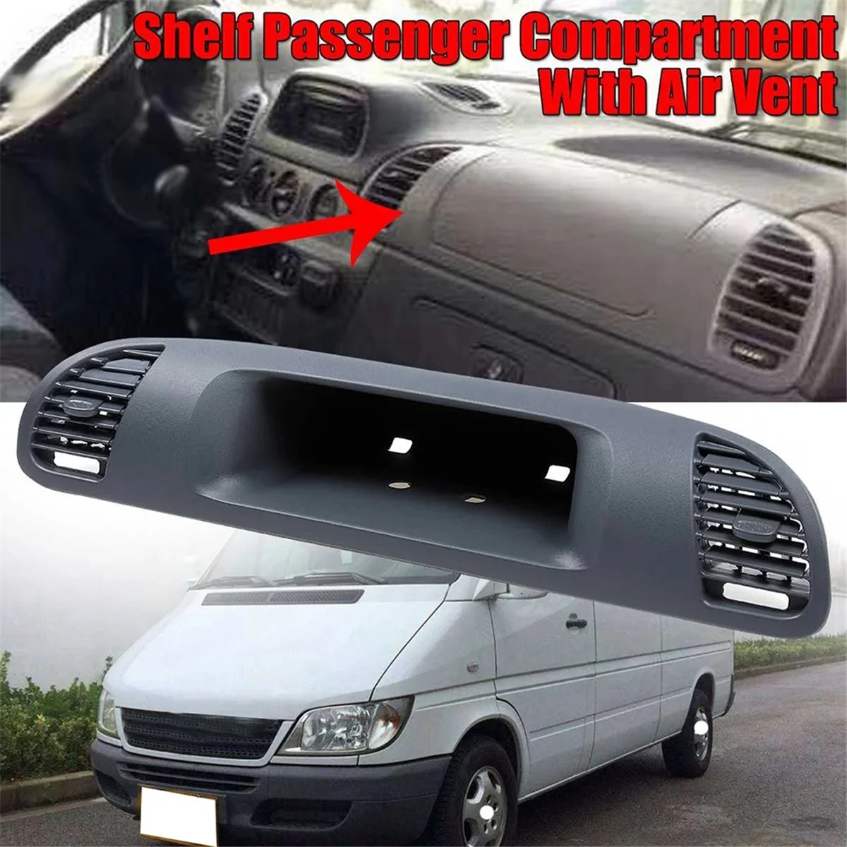 صندوق تخزين CDI تلقائي لوحة مركزية فتحة تهوية لسيارة Mercedes-Benz Sprinter Cdi 1999-2006 A 9016801607